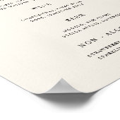 Minimalistische Crème Trouwbar Menu Poster (Hoek)