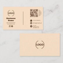 Minimalistische Crème Zakelijke Kaart QR Beloninge