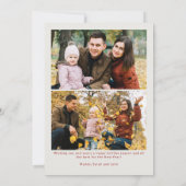 Minimalistische Crimson Red "HO HO HO" Foto Kerstm Feestdagenkaart (Achterkant)