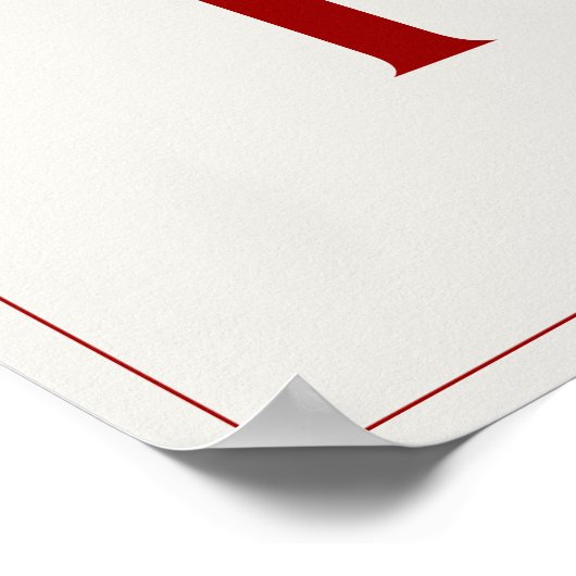 Minimalistische Crimson Red "HO HO HO" grafische m Poster (Hoek)