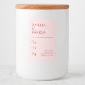 Minimalistische Crimson Red Wedding Candle Label Voedselcontainer Etiket (Voorkant)