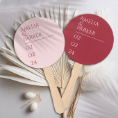 Minimalistische Crimson Red Wedding Hand Fans Handwaaier