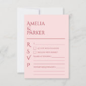 Minimalistische Crimson Red Wedding RSVP (Voorkant)