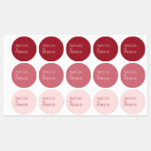 Minimalistische Crimson Red Wedding Sticker Label (Vel)