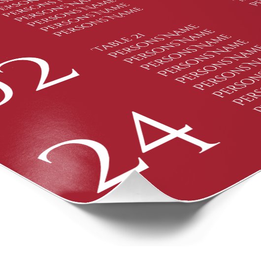 Minimalistische Crimson Rode bruiloft zitkar Perfect Poster (Hoek)