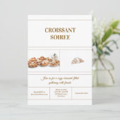 Minimalistische croissant uitnodiging (Staand voorkant)