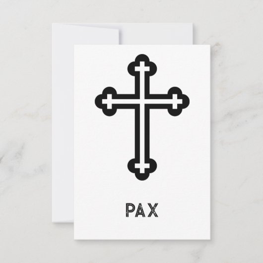 Minimalistische Cross Pax Heilige Kaart (Voorkant)