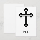 Minimalistische Cross Pax Heilige Kaart (Voorkant / Achterkant)