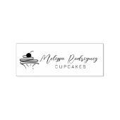 Minimalistische Cupcake Bakkerij Bakker Script Lo Rubberstempel (Gestempeld)