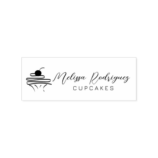 Minimalistische Cupcake Bakkerij Bakker Script Lo Rubberstempel (Afrduk)