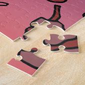 Minimalistische Cupcake met een kers en besprenkel Legpuzzel (Zijkant)