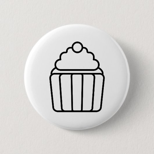 Minimalistische Cupcake Outline Button (Voorkant)