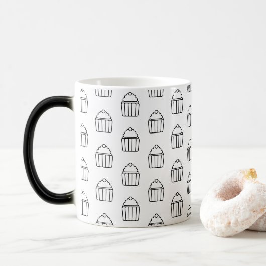 Minimalistische Cupcake Pattern Mok (Met donut)