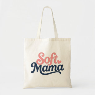 Minimalistische Cursieve "Soft Mama" Typografie On Tote Bag