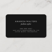 Minimalistische cursieve tekst Hot Pink Black Visitekaartje (Achterkant)