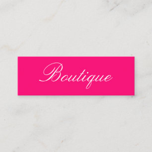 Minimalistische Cursieve Tekst Hot Roze Zwart Mini Visitekaartje