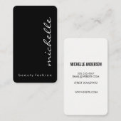 Minimalistische / cursieve tekst / verticaal visitekaartje (Voorkant / Achterkant)