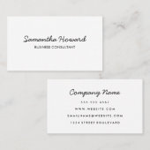 Minimalistische Cursieve Tekst Visitekaartje (Voorkant / Achterkant)