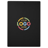 Minimalistische Custom Black Company Business Logo Klembord (Achterkant)