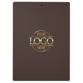 Minimalistische Custom Brown Company Business Logo Klembord (Achterkant)