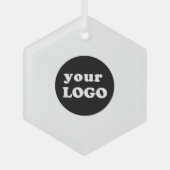 Minimalistische Custom Business Logo White Glas Ornament (Voorkant)