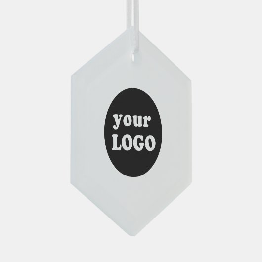 Minimalistische Custom Business Logo White Glas Ornament (Voorkant Rechts)