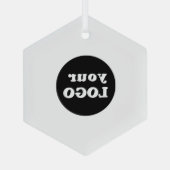 Minimalistische Custom Business Logo White Glas Ornament (Achterkant)