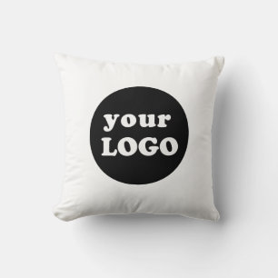 Minimalistische Custom Business Logo White Kussen