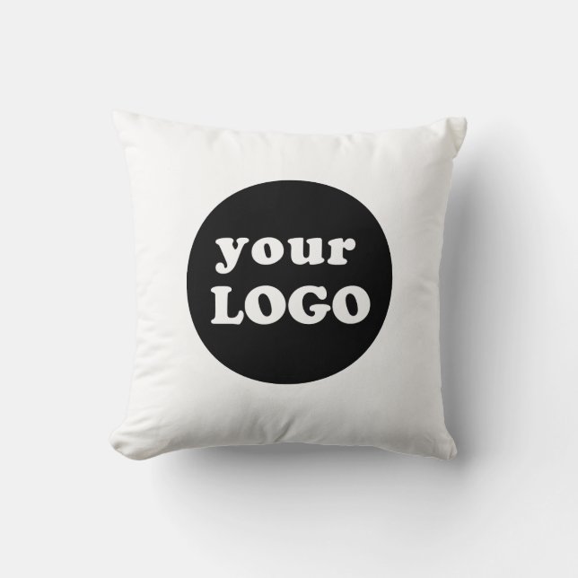 Minimalistische Custom Business Logo White Kussen (Voorkant)