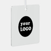 Minimalistische Custom Business Logo White Metalen Ornament (Voorkant Rechts)
