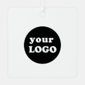 Minimalistische Custom Business Logo White Metalen Ornament (Achterkant)