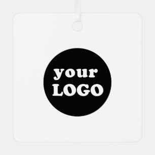 Minimalistische Custom Business Logo White Metalen Ornament