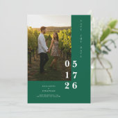 Minimalistische Custom Classy Fotobruiloft Save The Date (Staand voorkant)