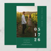Minimalistische Custom Classy Fotobruiloft Save The Date (Voorkant / Achterkant)