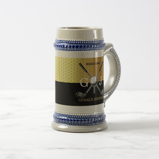 Minimalistische Custom Elegant Golf Monogram Desig Bierpul (Voorkant rechts)