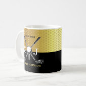 Minimalistische Custom Elegant Golf Monogram Desig Koffiemok (Voorkant links)
