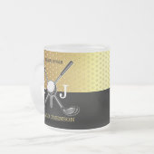 Minimalistische Custom Elegant Golf Monogram Desig Matglas Koffiemok (Voorkant links)