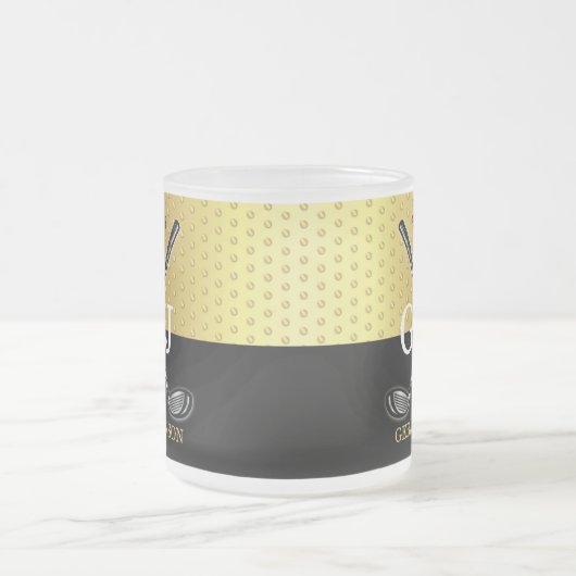 Minimalistische Custom Elegant Golf Monogram Desig Matglas Koffiemok (Center)