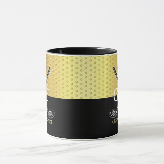 Minimalistische Custom Elegant Golf Monogram Desig Mok (Midden)