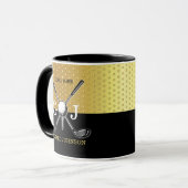 Minimalistische Custom Elegant Golf Monogram Desig Mok (Voorkant links)