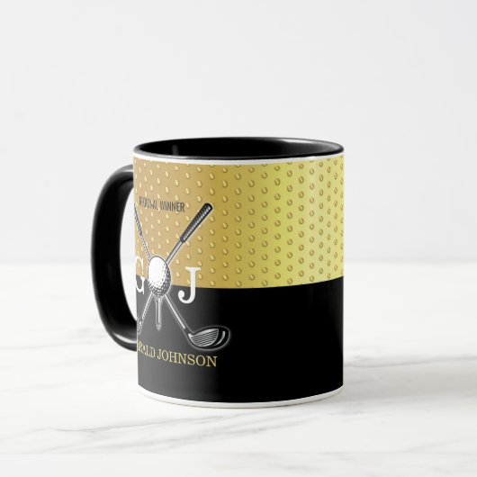 Minimalistische Custom Elegant Golf Monogram Desig Mok (Voorkant links)