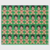 Minimalistische Custom Face Photo Gingerbread Xmas Cadeaupapier (Vlak)