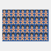 Minimalistische Custom Face Photo Gingerbread Xmas Inpakpapier Vel (Voorkant 3)