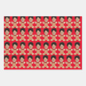 Minimalistische Custom Face Photo Gingerbread Xmas Inpakpapier Vel (Voorkant 2)