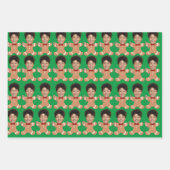 Minimalistische Custom Face Photo Gingerbread Xmas Inpakpapier Vel (Voorkant)