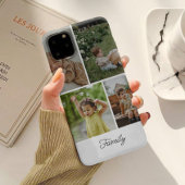 Minimalistische Custom Family 4 Fotocollage Case-Mate iPhone Case