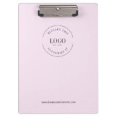 Minimalistische Custom Logo Branded Simple Pink Klembord (Voorkant)