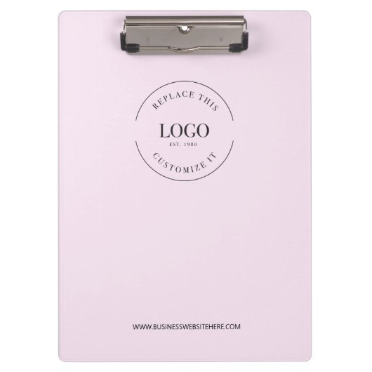 Minimalistische Custom Logo Branded Simple Pink Klembord (Voorkant)