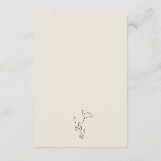 Minimalistische Custom Monogram Neutrale QR Code R Informatiekaartje (Achterkant)