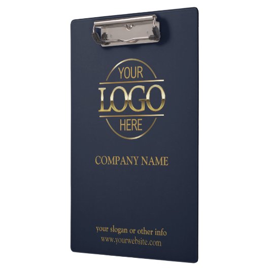 Minimalistische Custom Navy Blue Company Business  Klembord (Links)